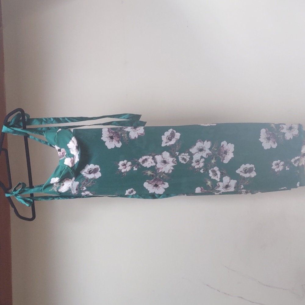 Free people green floral dress xs new
